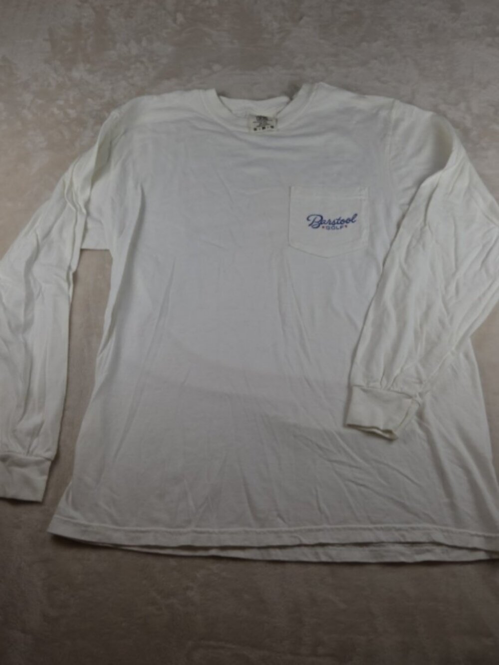 Barstool Golf Comfort Colors Long Sleeve Shirt – White – Men’s Medium